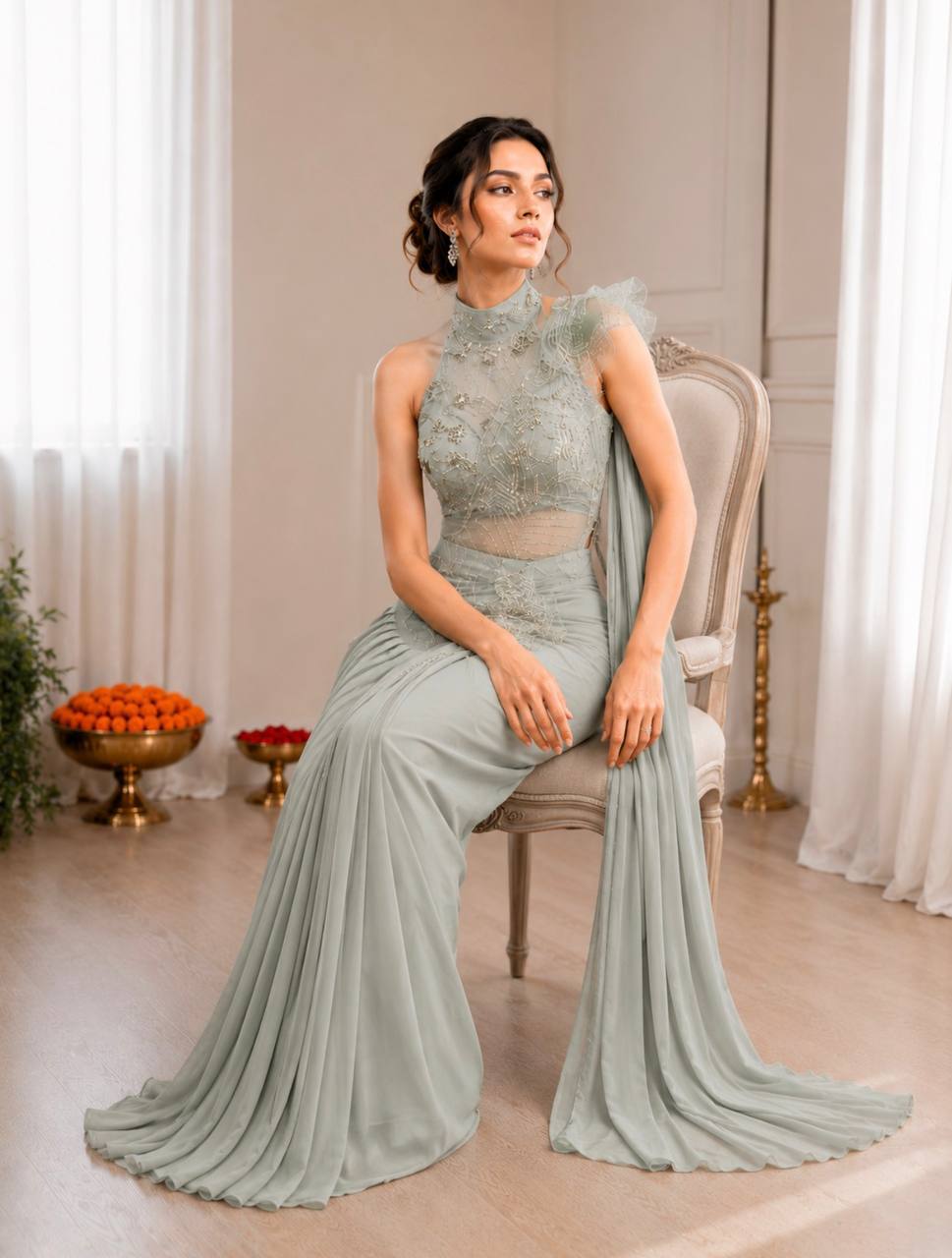 Ready-to-Wear Sequins Saree