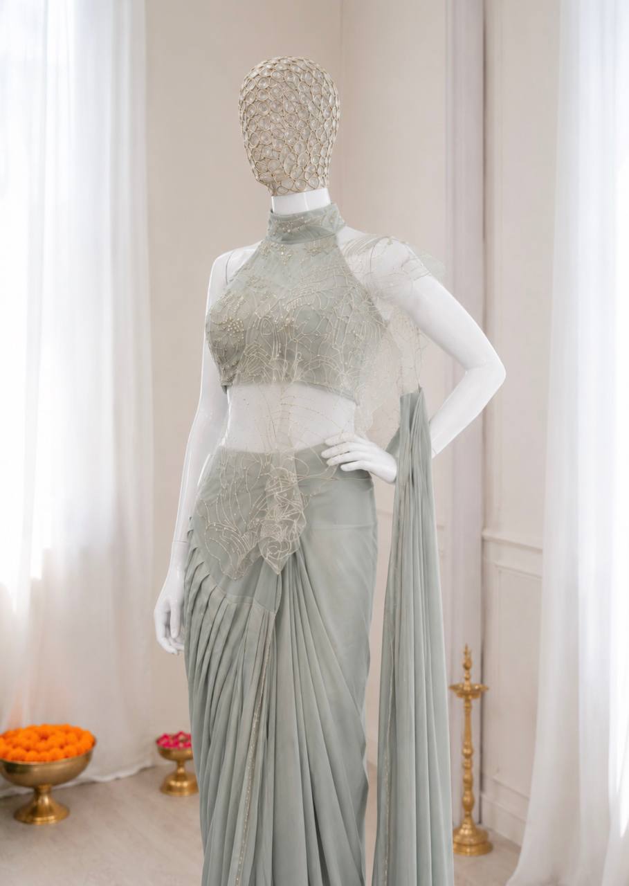 Ready-to-Wear Sequins Saree