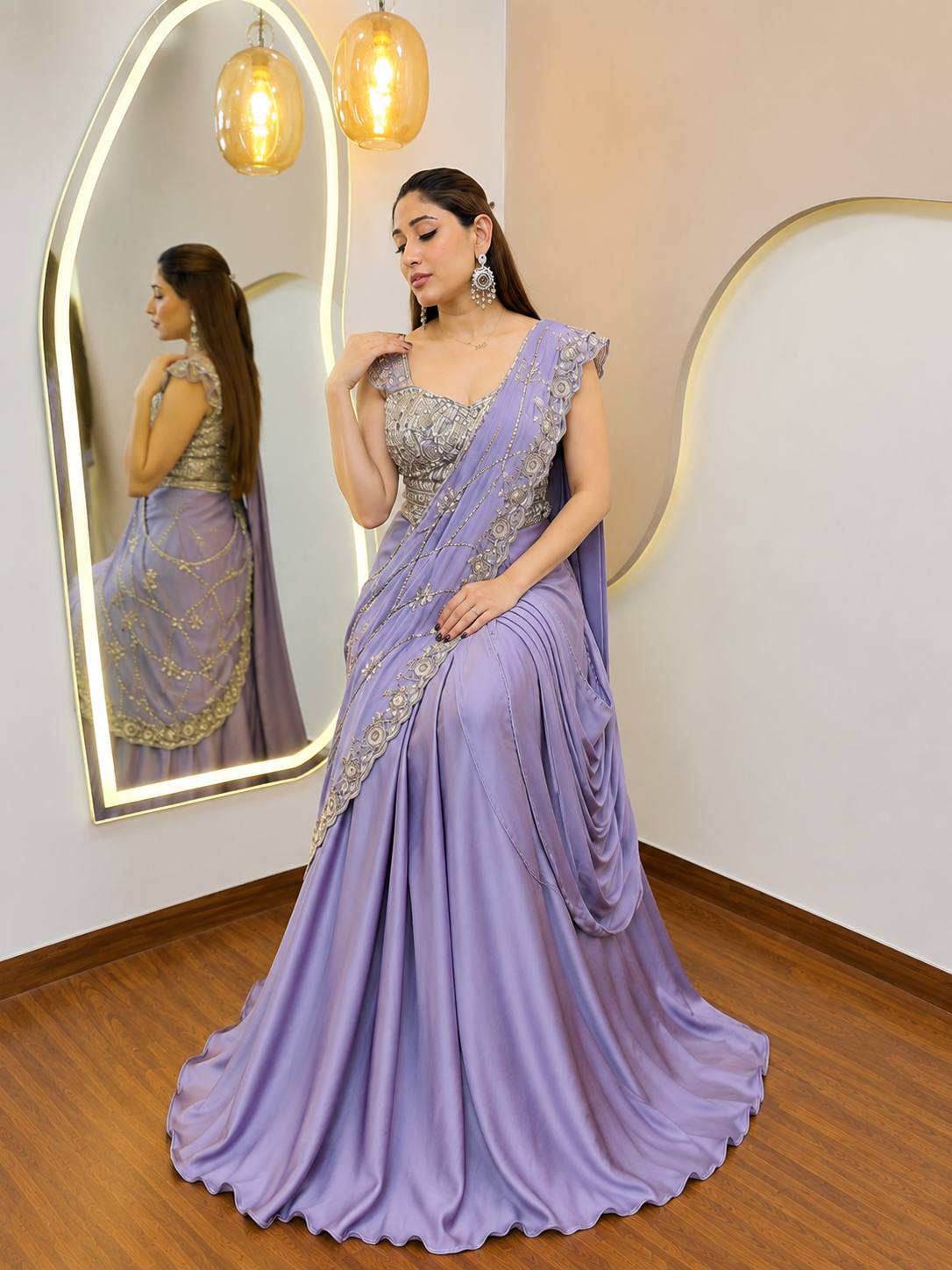 Premium Sequins Lehenga Saree