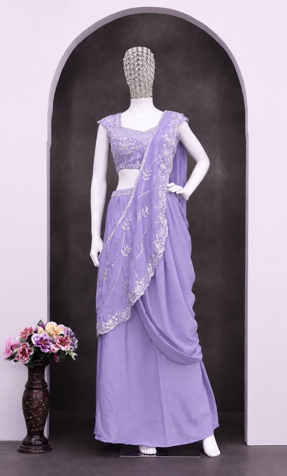 Premium Sequins Lehenga Saree