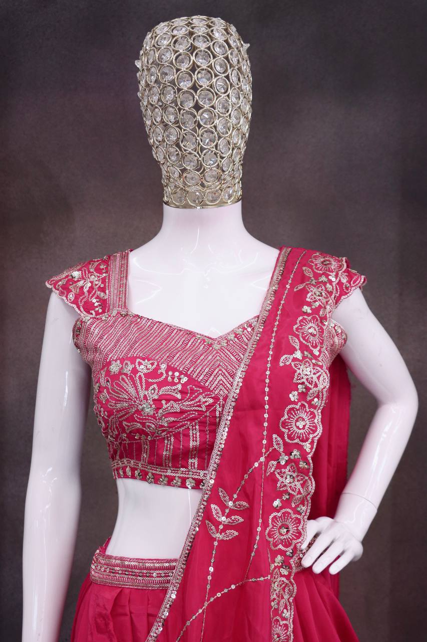 Premium Sequins Lehenga Saree