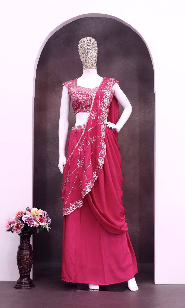 Premium Sequins Lehenga Saree
