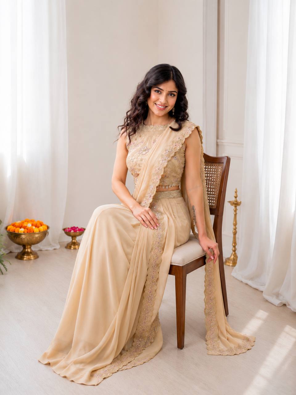 Premium Star Georgette Lehenga Saree