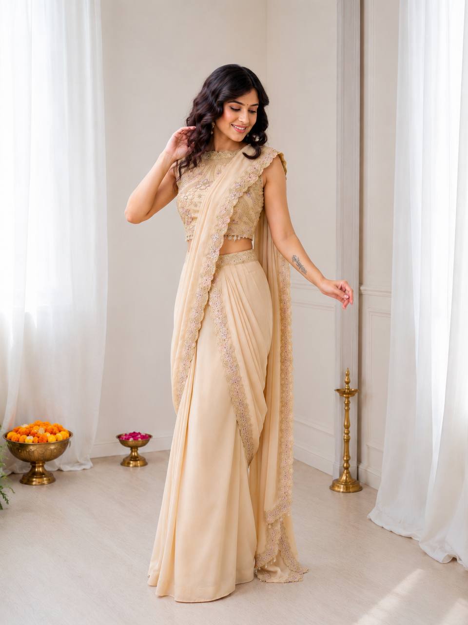 Premium Star Georgette Lehenga Saree