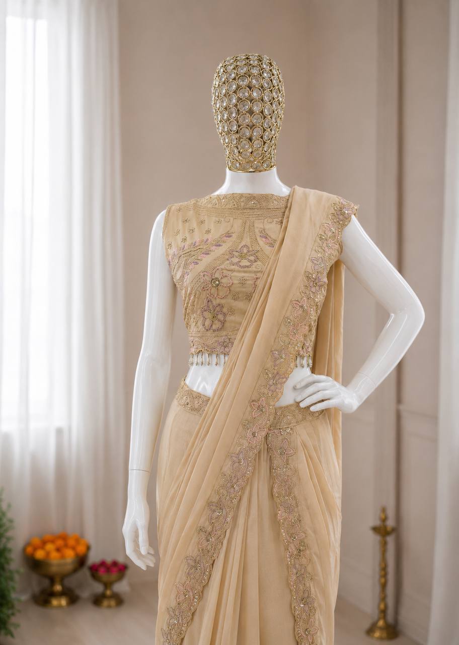 Premium Star Georgette Lehenga Saree