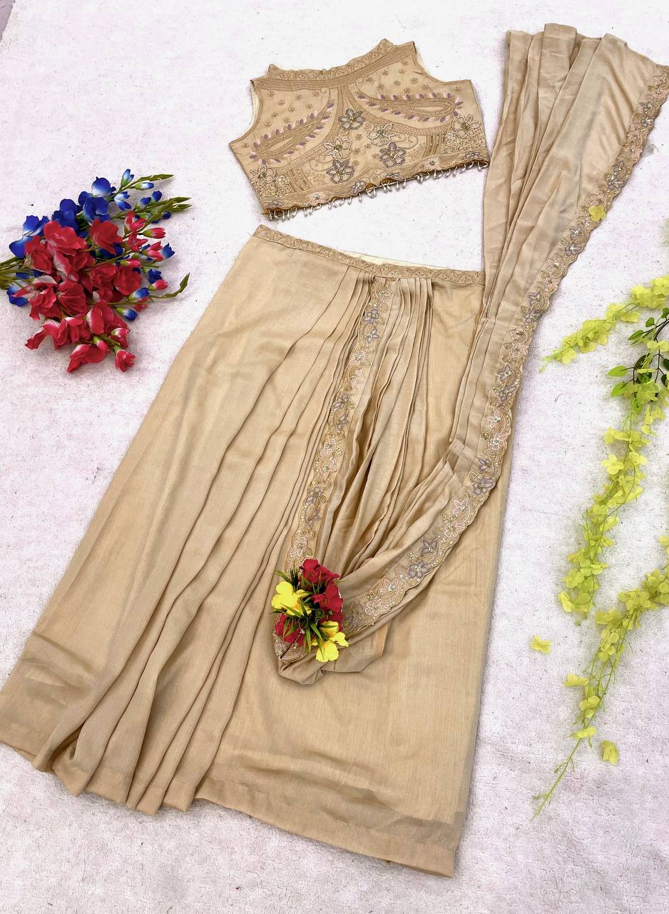 Premium Star Georgette Lehenga Saree
