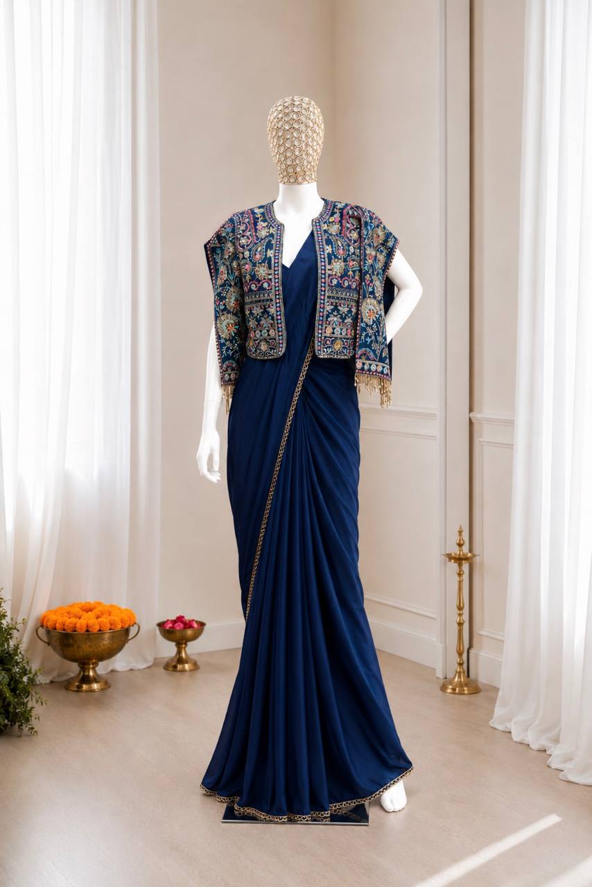 Ready-to-Wear Heavy Crepe Silk Saree