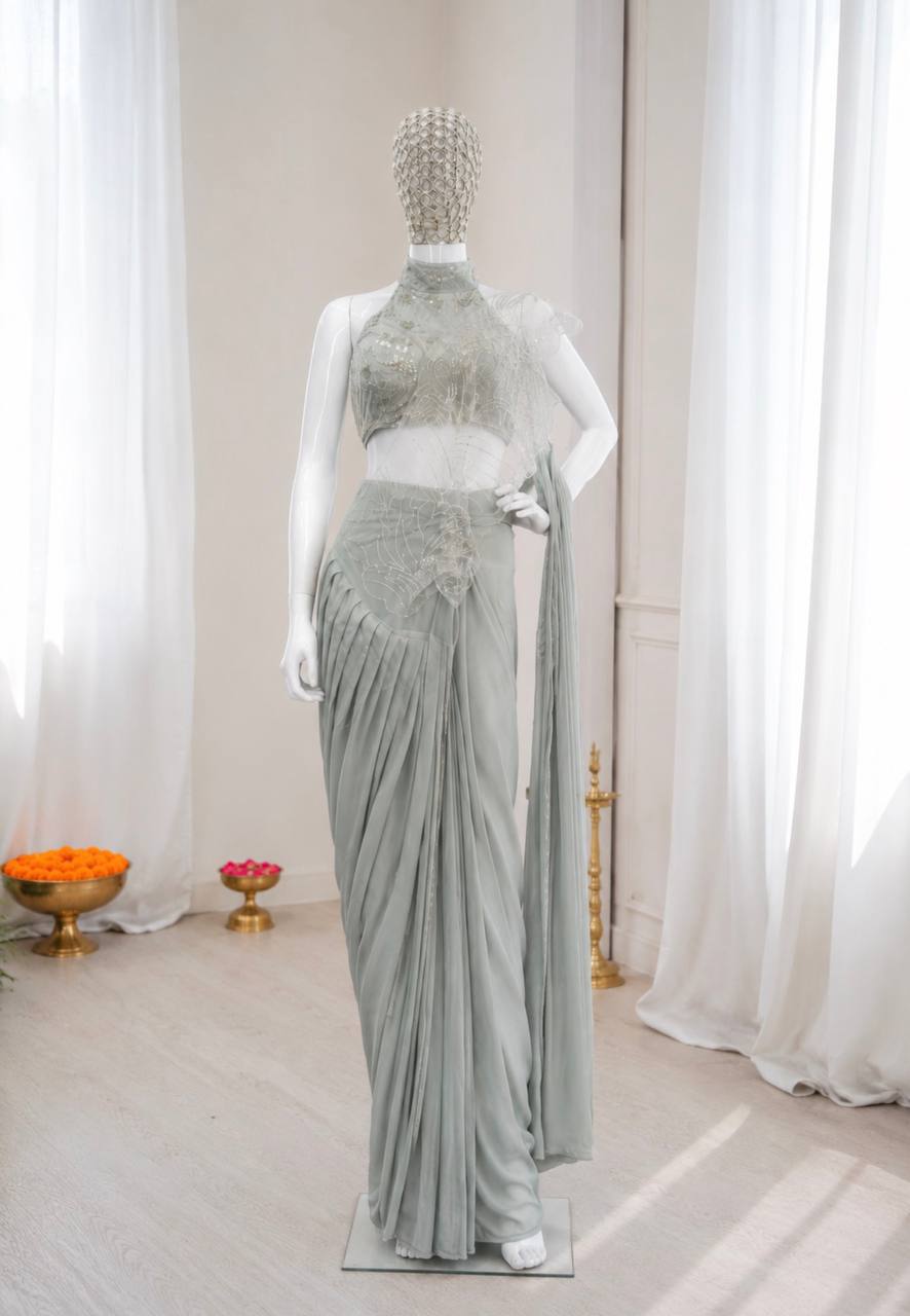 Ready-to-Wear Sequins Saree