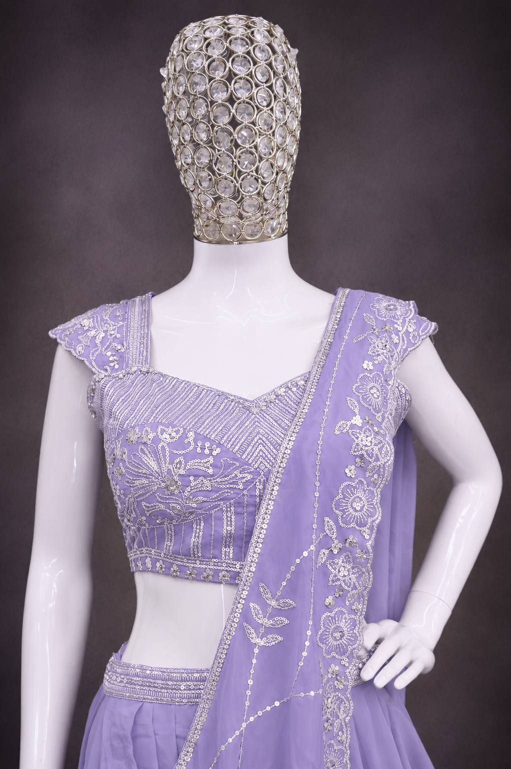 Premium Sequins Lehenga Saree