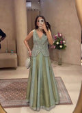 Luxury Chinon Silk Embroidered Lehenga